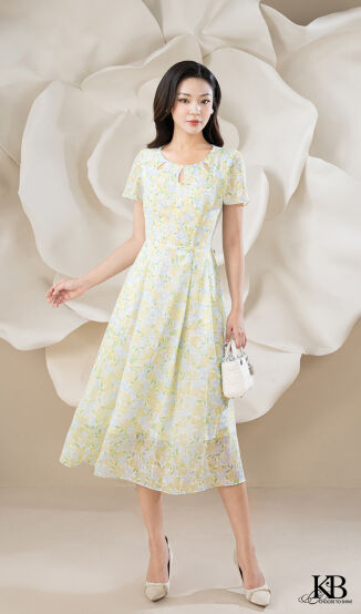 Maxi cổ tròn 3 khuyên