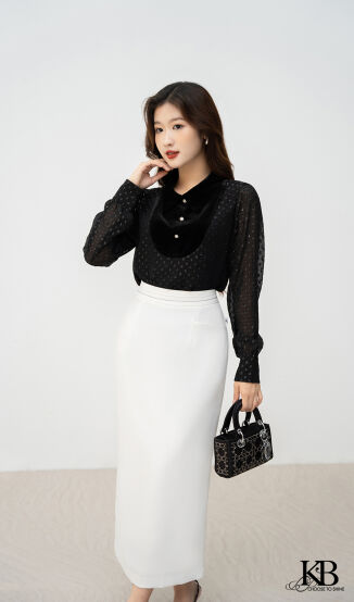 Sơ mi cổ can phối