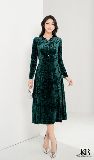 Maxi bèo cổ dáng xoè