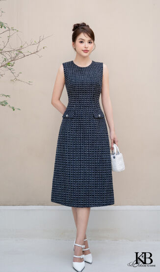 Đầm DS1378 đi bộ với vest VD195