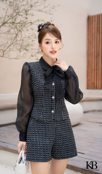 Quần QS361 đi bộ với croptop CD129.