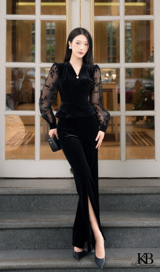 Sơ mi tay phối ren kim tuyến