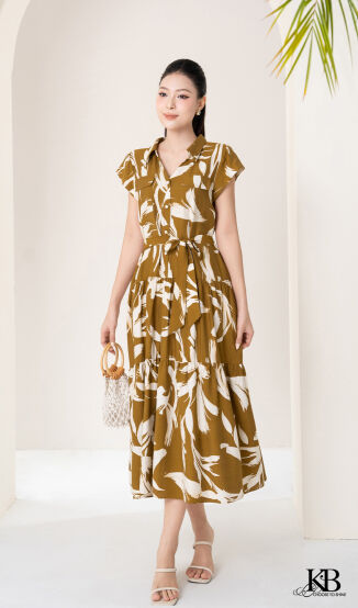 Maxi cổ bẻ can tầng