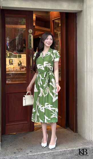 Maxi cổ bẻ xẻ tay dây đai rời