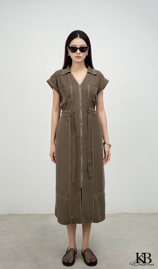 Maxi túi ốp 2 bên riễu chiỉ