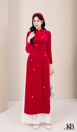 Áo dài đính hạt trai