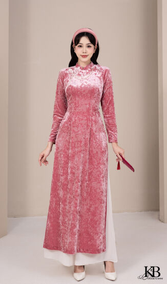 Aó dài đính hồ điệp