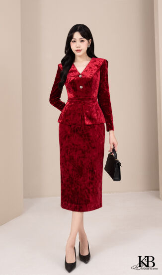 Maxi cổ bẻ đột kim tuyến