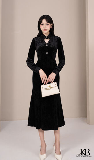 Maxi 2 cổ phối kim sa