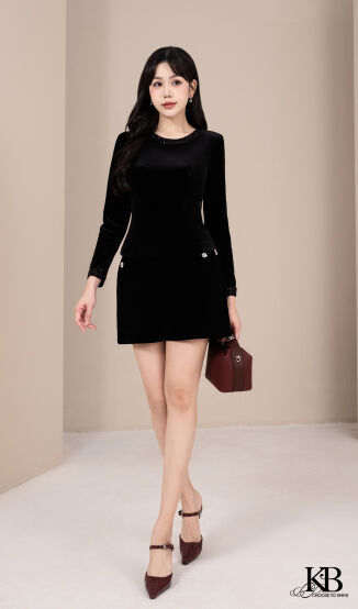 Sơ mi cổ phối kim sa