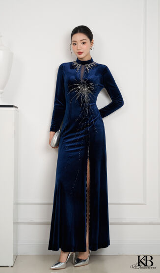 Maxi cổ khuyên ngực đính đá cách điệu