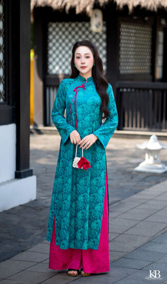 Aó dài đính nơ cách điệu