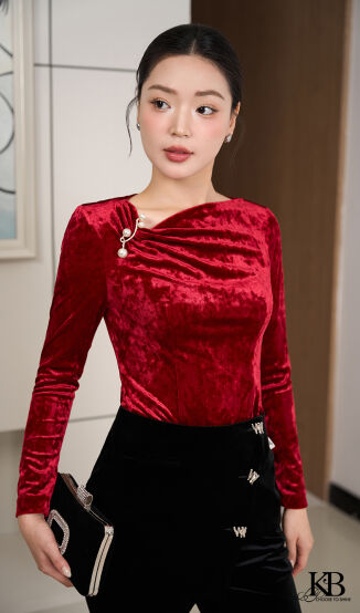 Croptop cổ lệch ly 1 bên vai