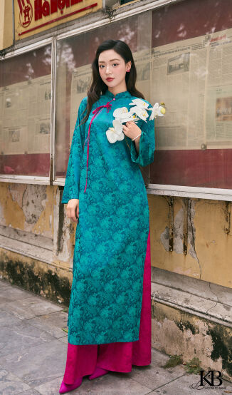 Aó dài đính nơ cách điệu