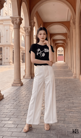 Sơ mi in hoa dây rút gấu