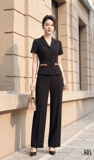 Croptop CC141 đi bộ với quần QD958